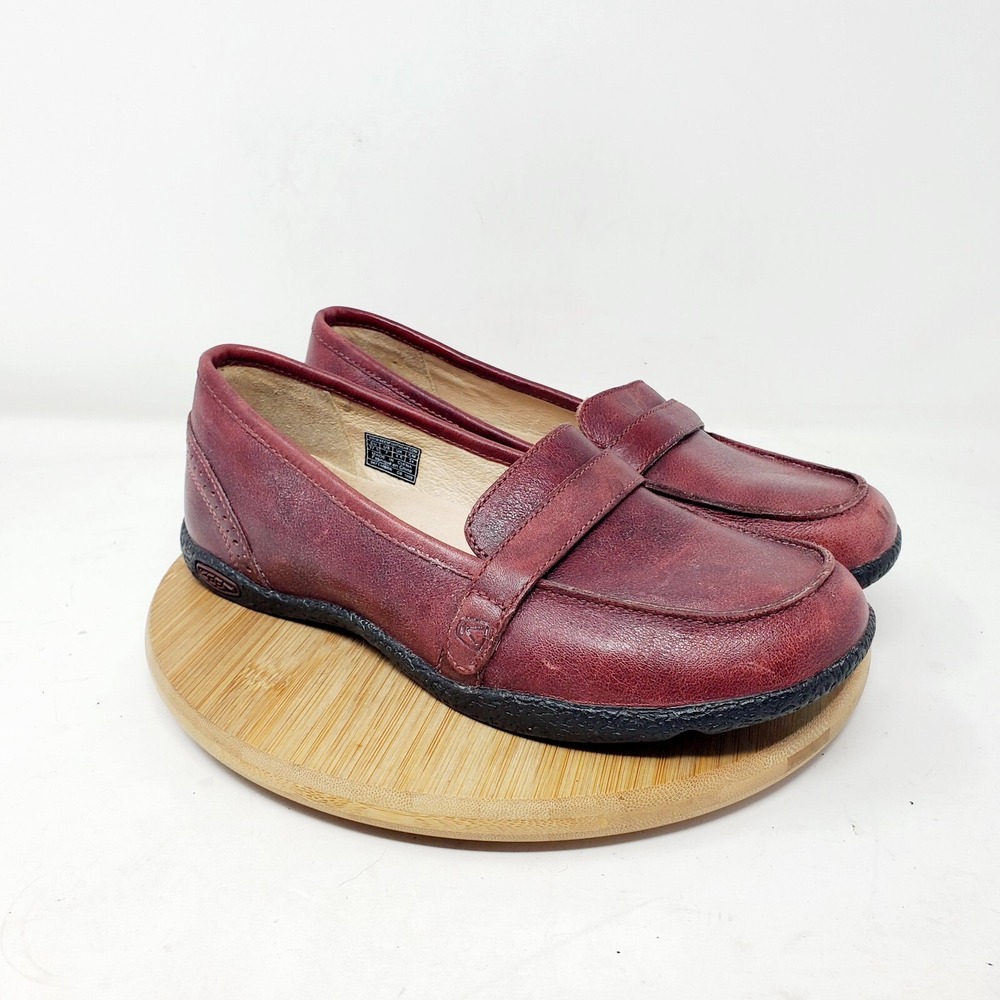 KEEN Shoes Womens 7 Clifton Leather Loafer Slip On Casual Comfort Office Moc Toe
